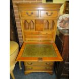 A VINTAGE MAHOGANY SMALL SECRETAIRE CABINET H-138 W-67 CM S/D