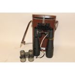 A PAIR OF LIEBERMAN & GORTZ 35X60 BINOCULARS TOGETHER WITH A SMALLER PAIR OF BINOCULARS