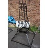 A LARGE WROUGHT 'EIFFEL TOWER' GARDEN OBELISK / PLANTER H-182 CM