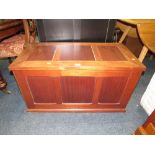 A MODERN MAHOGANY BLANKET BOX W-93 CM