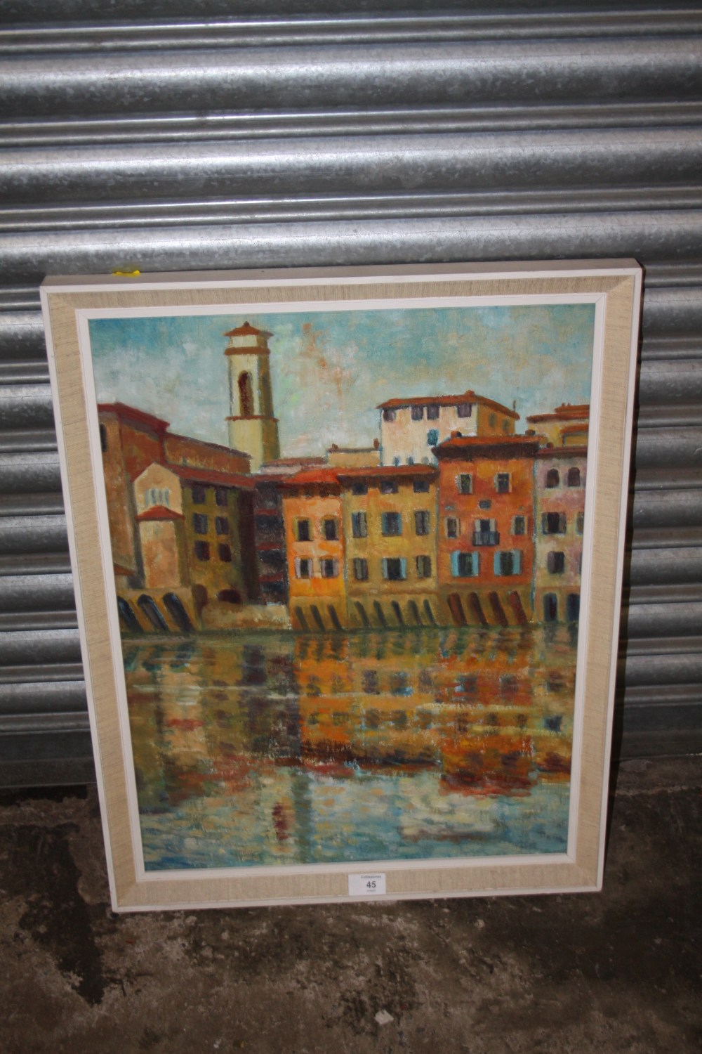 A FRAMED OIL ON BOARD ENTITLED REFLECTIONS IN THE ARNO - BY LILY ARROWSMITH - 58.5 CM BY 43.5CM, - Image 4 of 4