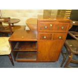 A WALNUT AND INLAID BOOKCASE W-91 CM