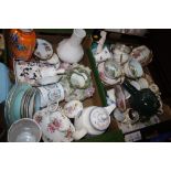 TWO TRAYS OF ASSORTED CERAMICS TO INCLUDE ROYAL CROWN DERBY, WINDSOR CHINA