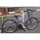 A PURPLE SHIMANO BICYCLE