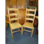 A PAIR OF MODERN LADDERBACK CHAIRS