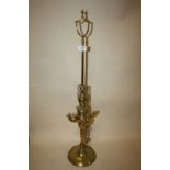 A BRASS SMOKERS COMPANION STAND HEIGHT - 77CM