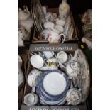 TWO SMALL TRAYS OF ASSORTED AYNSLEY CHINA AND CERAMICS TO INCLUDE PEMBROKE, ELIZABETH ROSE AND