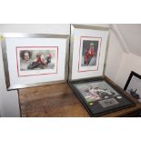 THREE SIGNED LIMITED EDITION MOTORCYCLE PICTURES BY SEFAN DOIG