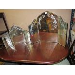 TWO MODERN VENETIAN STYLE TRIPLE MIRRORS (2)