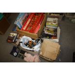 A LARGE QUANTITY OF ASSORTED SUNDRIES TO INCLUDE A BOX OF BOARD GAMES, PUNCH BOWL SETS ETC.