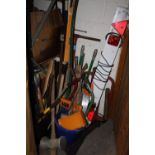 A SELECTION OF GARDEN TOOLS ETC