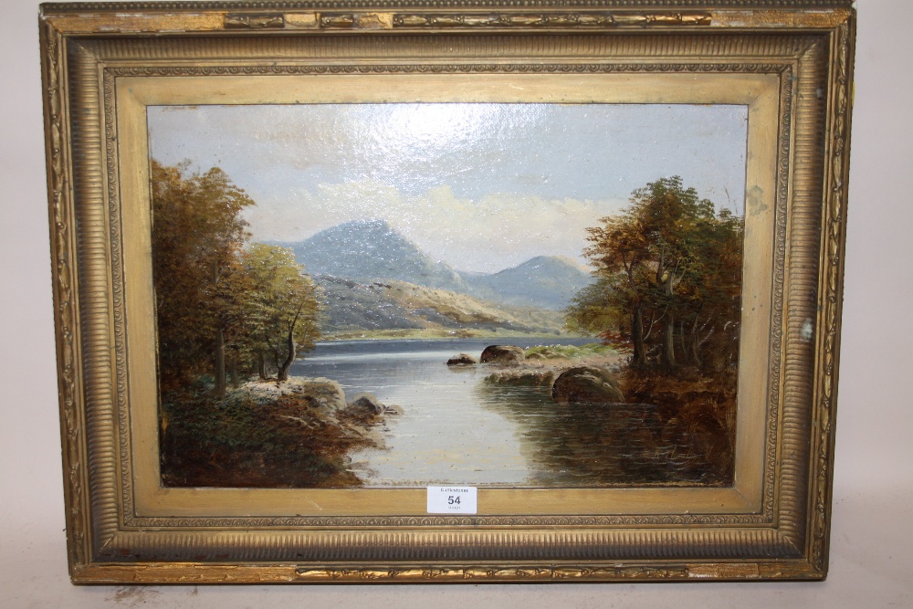 A GILT FRAMED OIL ON BOARD DEPICTING A HIGHLAND RIVER LANDSCAPE INDISTINCTLY SIGNED LOWER RIGHT SIZE - Image 2 of 4