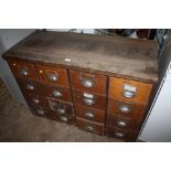 A 16 DRAWER WORKSHOP CABINET A/F ( DAMAGE TO BASE AND TOP )