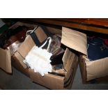 THREE LARGE BOXES OF ASSORTED LADIES HANDBAGS ETC.