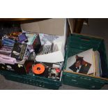 A QUANTITY OF CDS TOGETHER WITH A SMALL QUANTITY OF LP RECORDS AND 7" SINGLES (PLASTIC TRAYS NOT