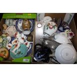 TWO SMALL TRAYS OF CERAMICS AND COLLECTABLES TO INCLUDE ROYAL WORCESTER, ROYAL ALBERT ETC.