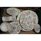 A TRAY OF MINTON HADDON HALL CERAMICS TO INCLUDE MEAT PLATES