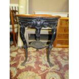 A VINTAGE CAST IRON PUB TABLE S/D