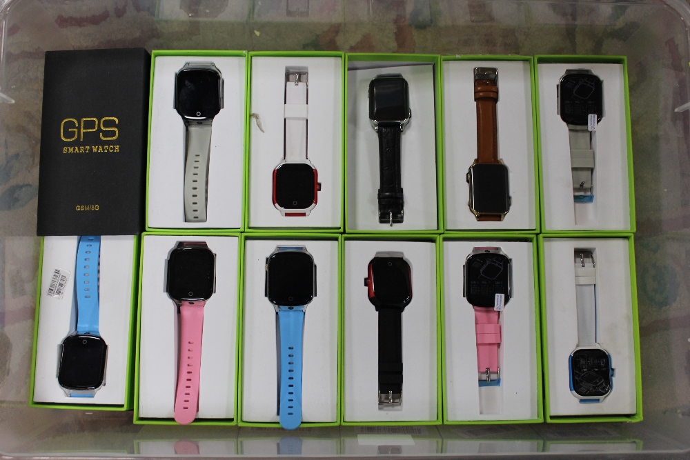 A BOX OF GPS SMART WATCHES