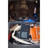 TWO TRAYS OF ASSORTED LADIES HANDBAGS ETC.