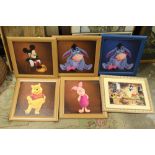 A COLLECTION OF DISNEY RELATED PRINTS TO INCLUDE WINNIE THE POOH, MICKEY MOUSE ETC. (6)