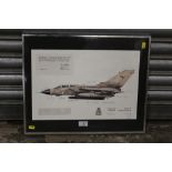 A FRAMED AND GLAZED SIGNED LIMITED EDITION RAF INTEREST TORNADO GR.1 PRINT, SIGNED BY THE GULF 27