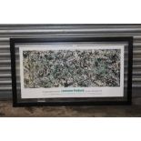 A LARGE FRAMED AND GLAZED JACKSON POLLOCK MUSEUM OF MODERN ART NEW YORK EXHIBITION POSTER circa