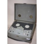 A CASED VINTAGE REEL TO REEL PLAYER