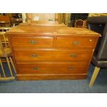 AN EDWARDIAN 4 DRAWER CHEST W-123 CM A/F