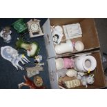 TWO BOXES OF ASSORTED CERAMICS TO INCLUDE A QUARRY CRITTERS BEAR FIGURE