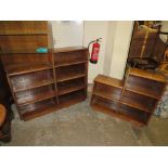 A PAIR OF ANGULAR OAK BOOKSHELVES (2)