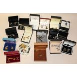 A COLLECTION OF BOXED AND UNBOXED CUFFLINKS TO INCLUDE ARMANI STYLE AND MONT BLANC STYLE EXAMPLES