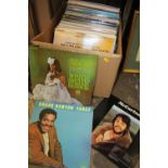 A BOX OF LP RECORDS ETC. TO INCLUDE THE MAMAS AND THE PAPAS, PAUL MCCARTNEY ETC.