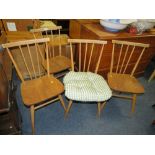 A SET OF 4 VINTAGE STICK BACK ERCOL STYLE CHAIRS