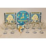 A COLLECTION OF BABYSHAM RELATED ITEMS TO INCLUDE TEN DRINKING GLASSES, BABYSHAM FIGURE ETC