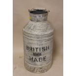 A MODERN REPRODUCTION BRITISH MADE MILK CHURN - HEIGHT 51CM