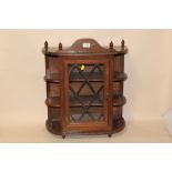 A SMALL WALL HANGING DISPLAY CABINET - HEIGHT 59CM X 51CM