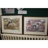 TWO FRAMED AND GLAZED LIMITED EDITION PRINTS OF DOGS 58 X 48 CM AND 56 X 44 CM