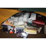 A QUANTITY OF BEDLINEN ETC