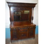 A VICTORIAN MAHOGANY SIDEBOARD DRESSER WALL UNIT