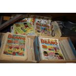 THREE BOXES OF BEANO COMICS 1980S TO 90S