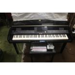 A YAMAHA CLAVINOVA CVP-409/407 ELECTRIC PIANO WITH STOOL AND INSTRUCTIONS