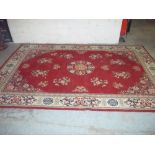 TWO VINTAGE RUGS, 3.4 M X 2.4 M AND 2.1 M X 1.3 M