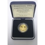 GUERNSEY 1995 GOLD PROOF £25 in case with certificate of authenticity