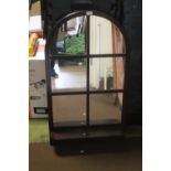 AN ARCHED MIRROR, 104 X 60 CM