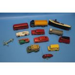 A SELECTION OF DINKY VEHICLES TO INCLUDE ROYAL TIGER BUS, MERCEDES BENZ 237, BIG BEDFORD TRUCK