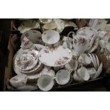 A TRAY OF TEA & DINNERWARE (TRAY NOT INCLUDED)