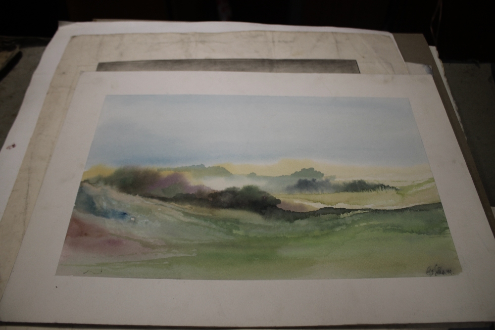 A FOLDER OF DRAWINGS TO INCLUDE PENCIL DRAWINGS WATERCOLOURS ETC - Image 6 of 8