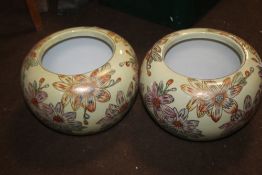 A PAIR OF FLORAL DECORATED VASES