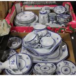 TWO TRAYS OF SPODE GLOUCESTER TEA & DINNERWARE (TRAYS NOT INCLUDED)